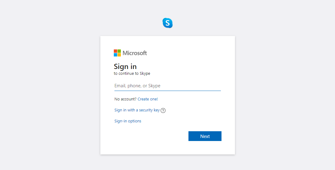 Sign into Skype 