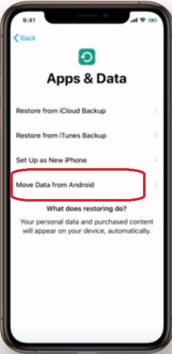 Move Data from Android