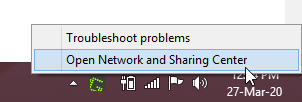 Network and Sharing center