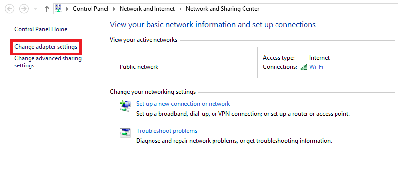 Change Adapter settings