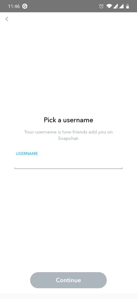 Add a username on Snapchat