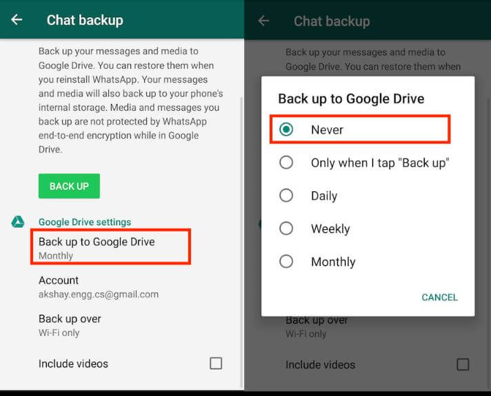 backup Whatsapp