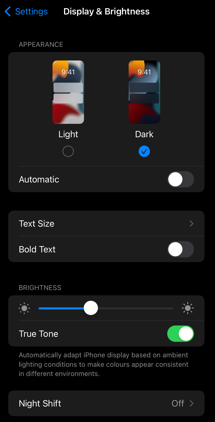 iPhone Dark Mode