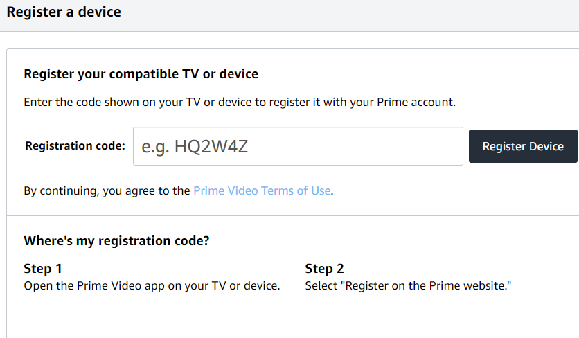 how to add a device to amazon prime account