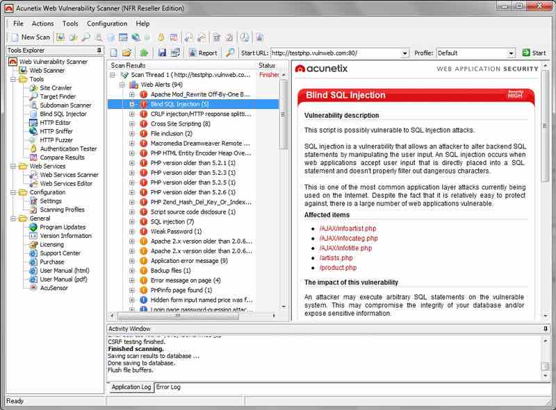 Acunetix Web: Hacking Tools for Windows