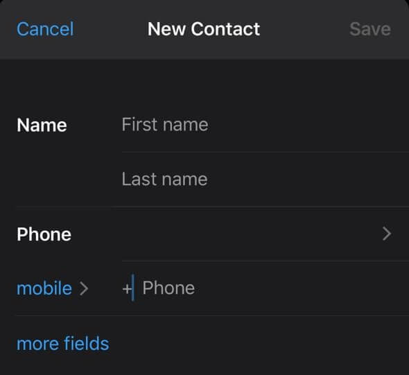 Add Contact on Whatsapp (iPhone)