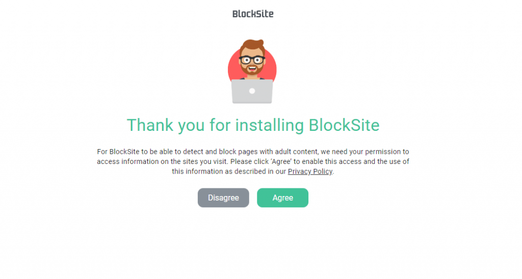 Agree with Block Site Privacy Policy