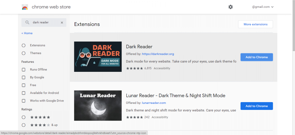 dark reader extension chrome