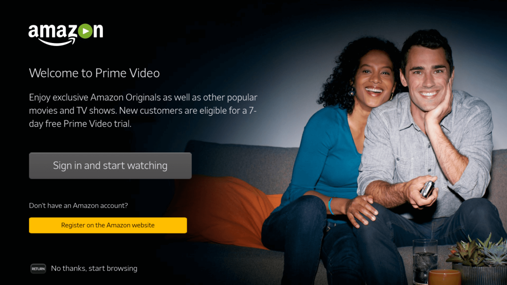 Amazon Prime on Sony Smart TV