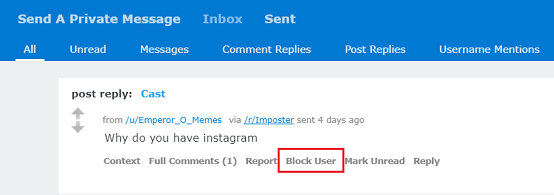 Block Someone on Reddit