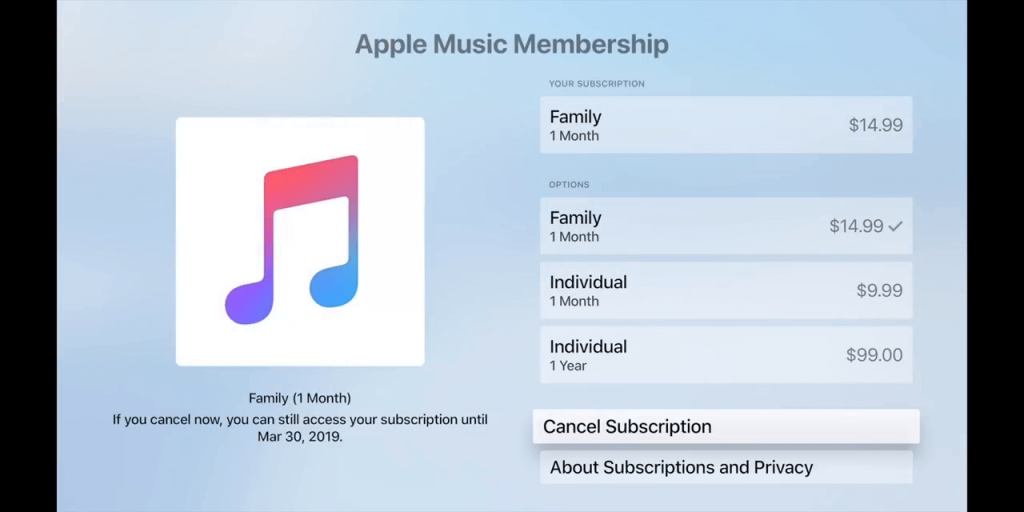 Cancel Apple Music Subscription