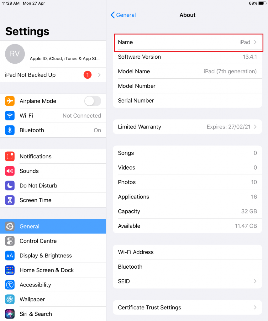 Settings on iPhone and iPad