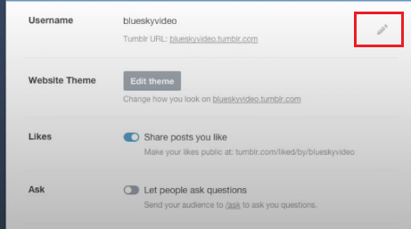 Change Tumblr Username