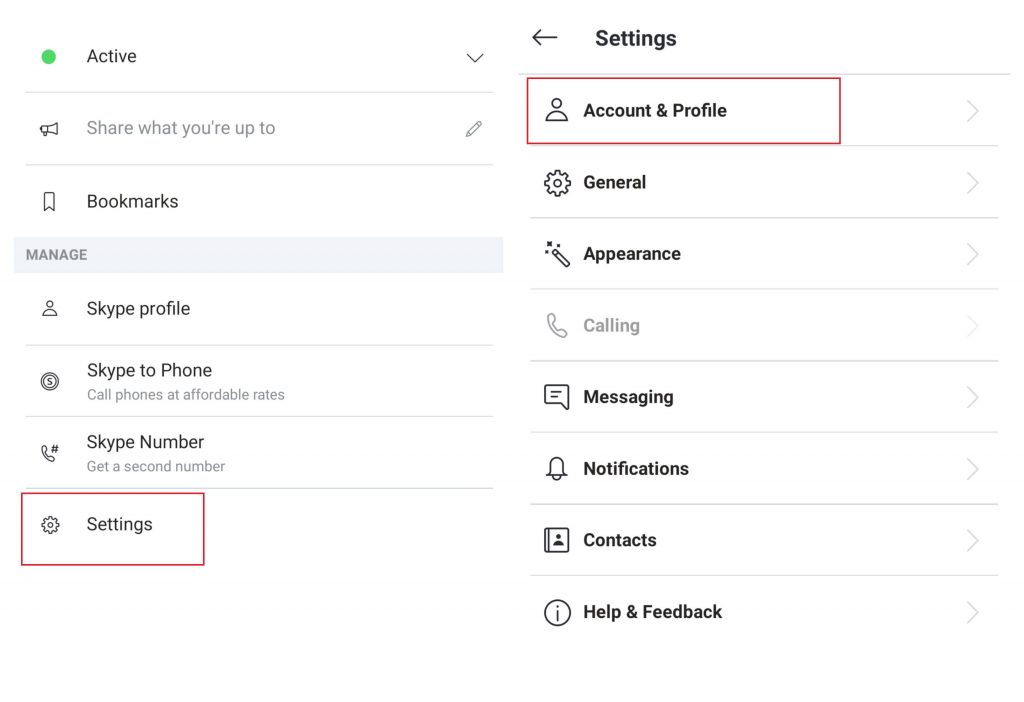 Settings - Account and Profile