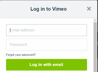 Login to Vimeo on web