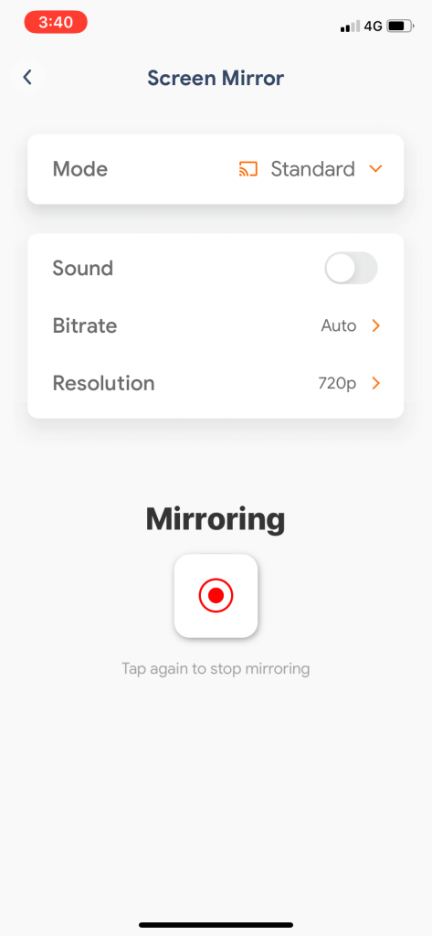 Click Mirroring to Chromecast Zwift