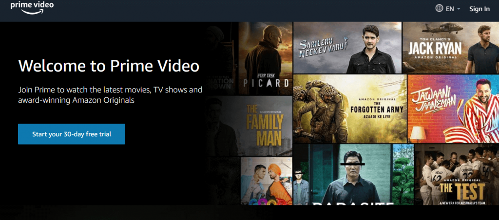 Click on Sign In:  chromecast amazon prime