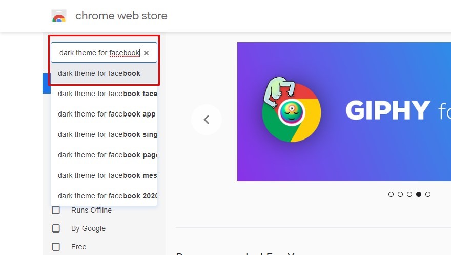 Facebook Dark Mode Extension
