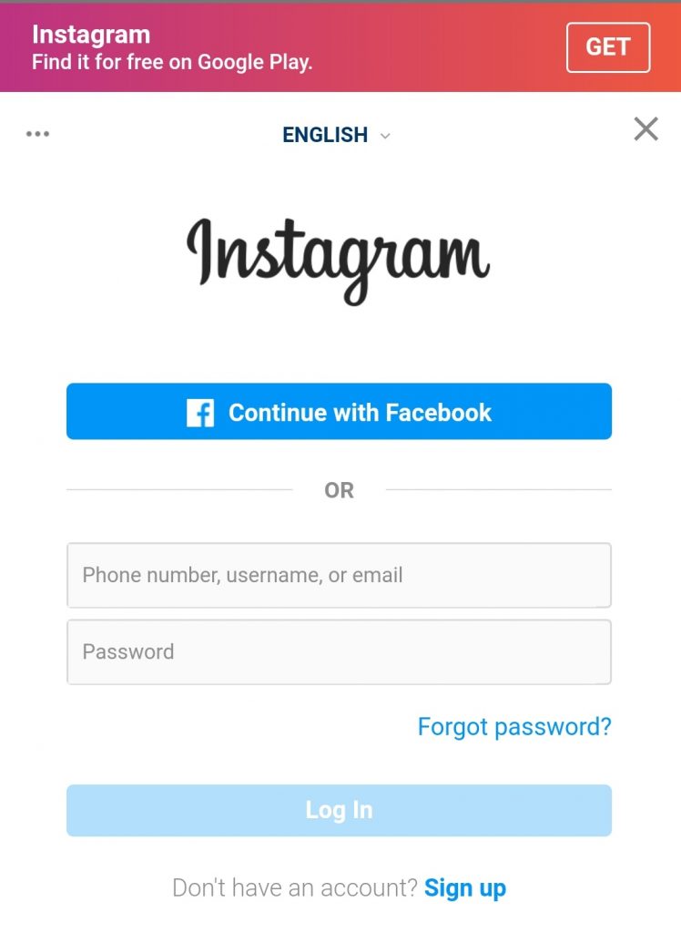 Login with Instagram ID