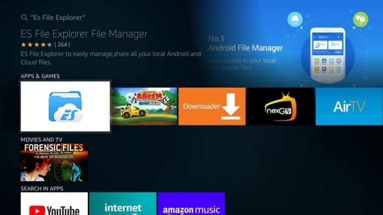 ES File Explorer on Firestick