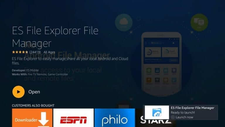 ES File Explorer on Firestick