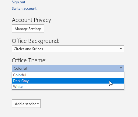 Microsoft Word themes