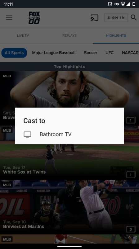 Chromecast Fox Sports Go