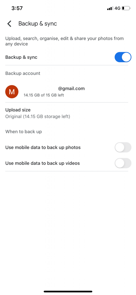 Google Photos on iPhone