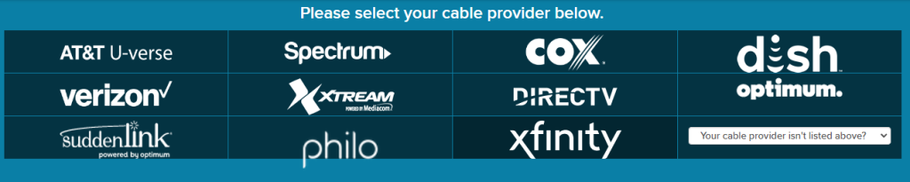 Select Your TV Provider