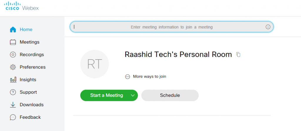 Join Meeting on Cisco Webex