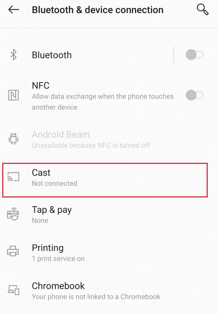 Click Cast option