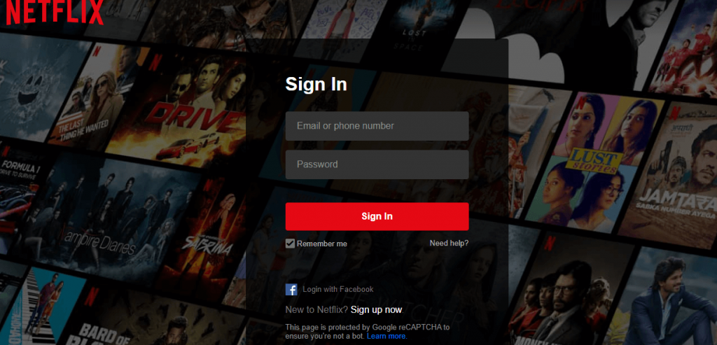 Login into Netflix account