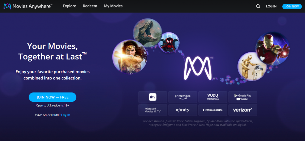 Movies Anywhere supported services