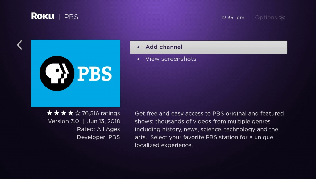 PBS on Roku