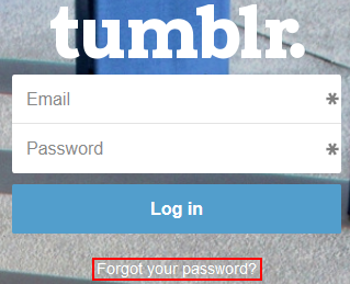 Reset Tumblr Password