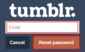 Reset Tumblr Password