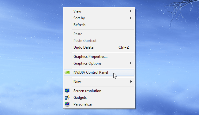 Select Nvidia Control Panel