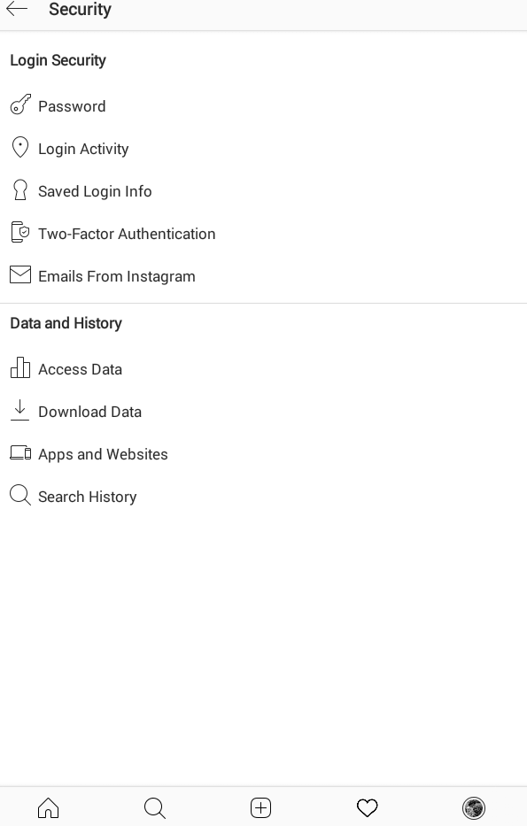 Select Password - Change Password in Instagram