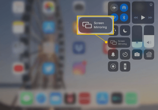 Select Screen Mirroring - AirPlay on iPad