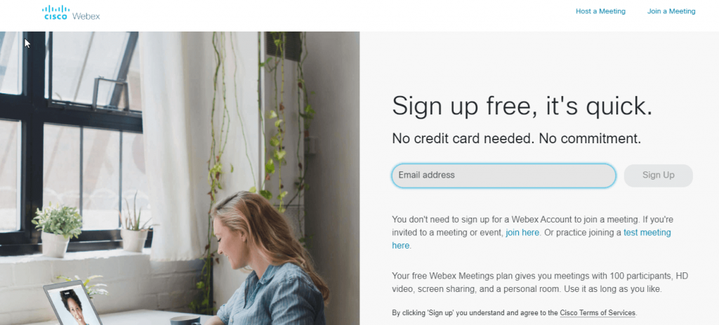 Sign Up for Cisco Webex Meetings