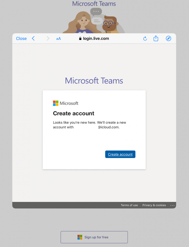 Sign Up for Microsoft Teams