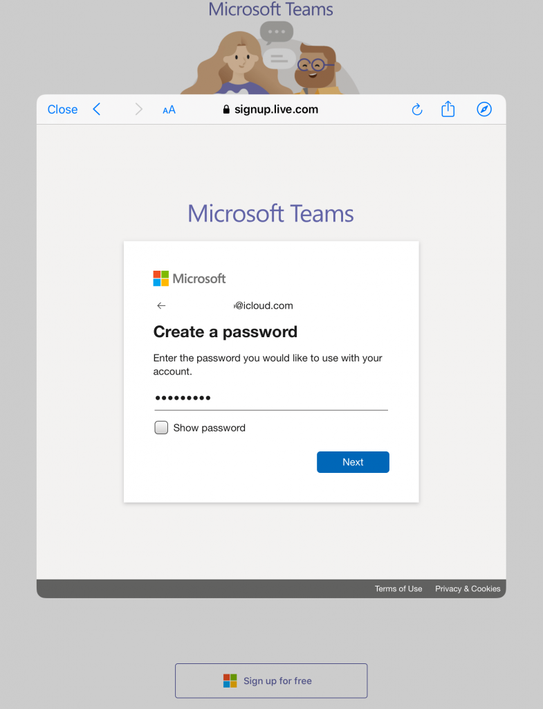 Sign Up for Microsoft Teams