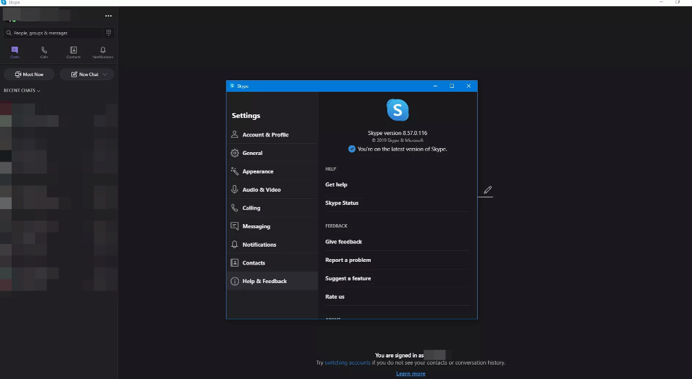 Skype Latest version on Windows