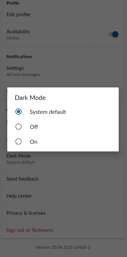 System default