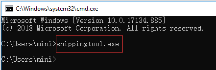 Snipping Tool Windows using command line