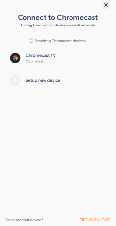 Tap on Chromecast TV