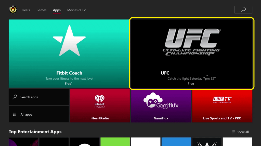 UFC on Micorsoft Store