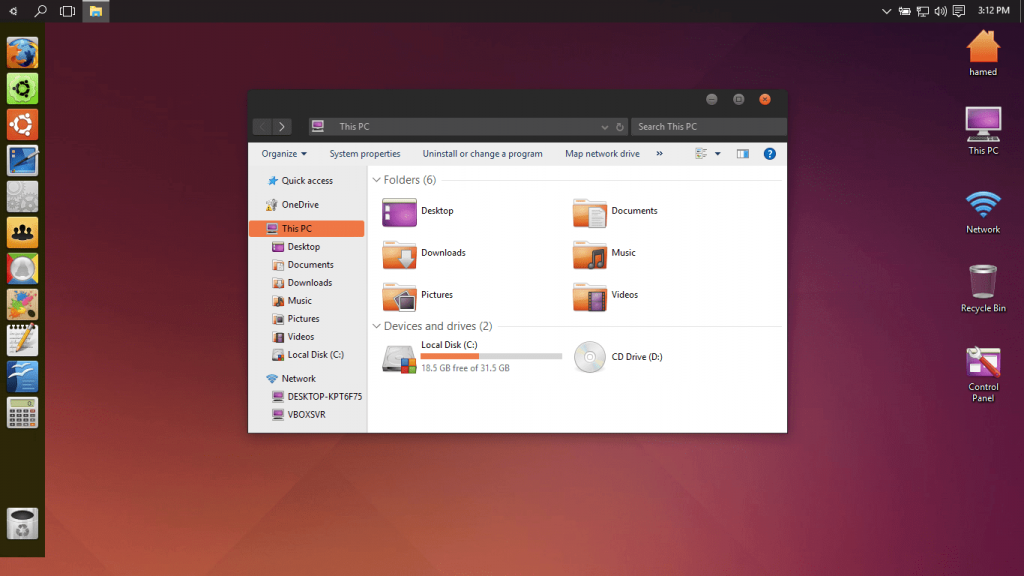 Ubuntu SkinPack: Windows 10 Themes