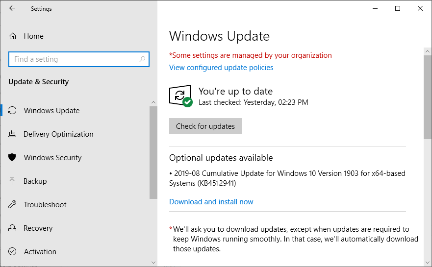 Update Drivers on Windows 10 using Windows Update