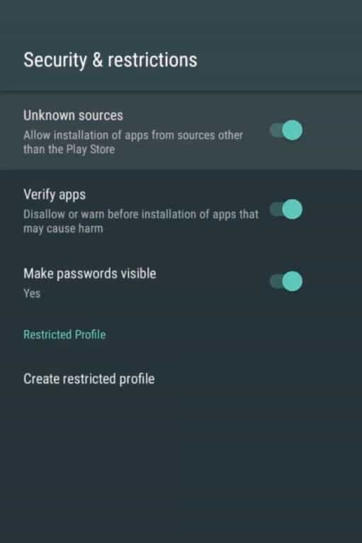 Enable Unknown source option